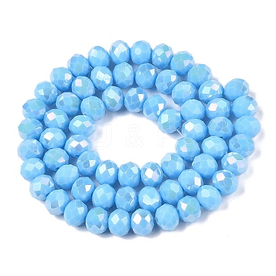 Electroplate Glass Beads Strands EGLA-A044-P8mm-B08-1