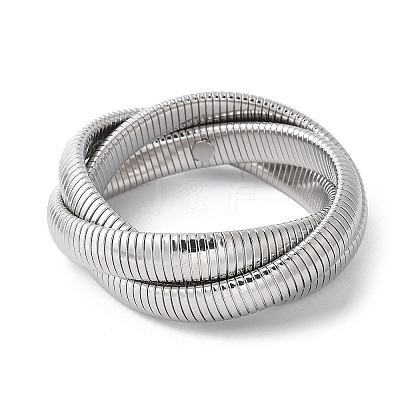 304 Stainless Steel Stretch Bracelets BJEW-A031-01E-P-1