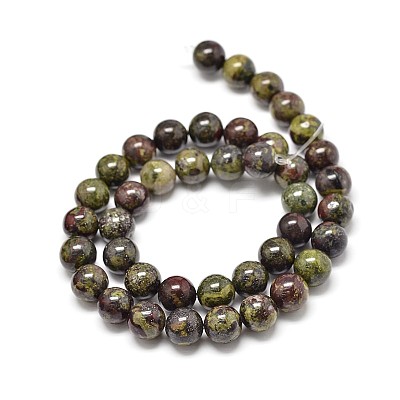 Natural Dragon Blood Jasper Round Beads Strands G-P075-04-6mm-1