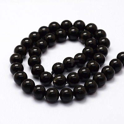 Natural Obsidian Beads Strands X-G-F364-08-10mm-1