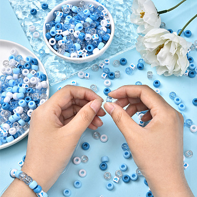 720Pcs 6 Styles Plastic & Acrylic Beads KY-YW0001-77-1