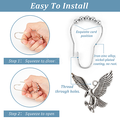 DIY Eagle Shower Curtain Hook Rings Making Kit DIY-GA0003-64-1