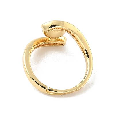 Brass Micro Pave Cubic Zirconia Cup Peg Ring Settings KK-B166-04G-1