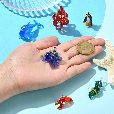 6Pcs 6 Styles Handmade Lampwork Pendants LAMP-CJ0002-69-1