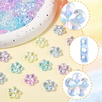 97.2G 6 Colors Transaparent Acrylic Beads PACR-FS0001-07-1