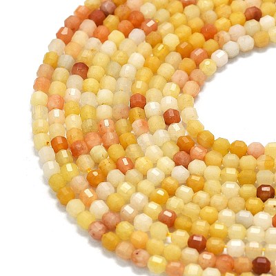 Natural Golden Silk Jade Beads Strands G-A260-A27-01-1