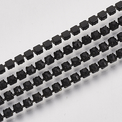 Electrophoresis Iron Rhinestone Strass Chains CHC-Q009-SS12-B01-1