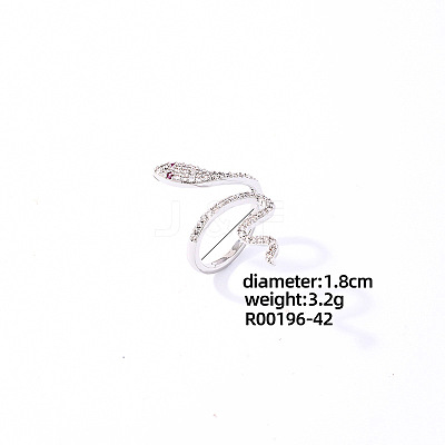 Snake Platinum Brass Cuff Ring CL6952-5-1