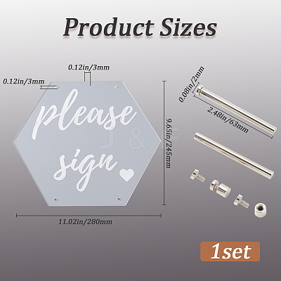 Custom Hexagon Acrylic Plate DIY-WH0240-95-1