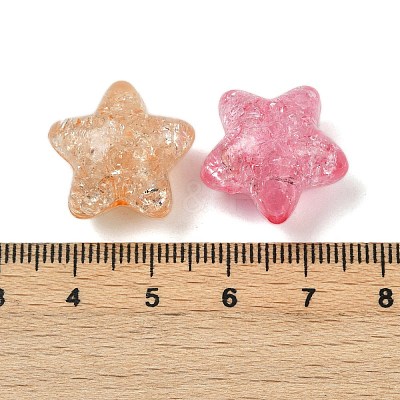 Transparent Crackle Acrylic Beads OACR-B031-08-1
