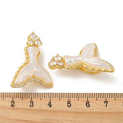 Brass Micro Pave Cubic Zirconia Pendants FIND-Z030-10G-1