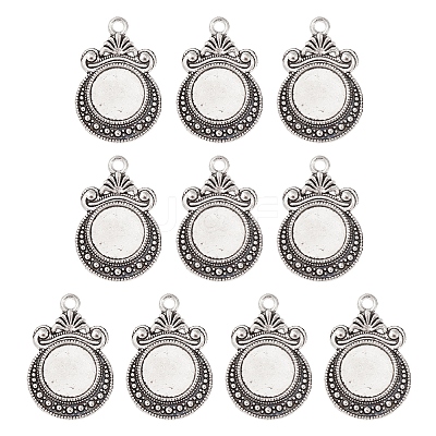 Tibetan Style Zine Alloy Pendant Cabochon Settings PALLOY-YW0001-72AS-1