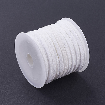 3x1.5mm White Flat Faux Suede Cord X-LW-R003-21-1