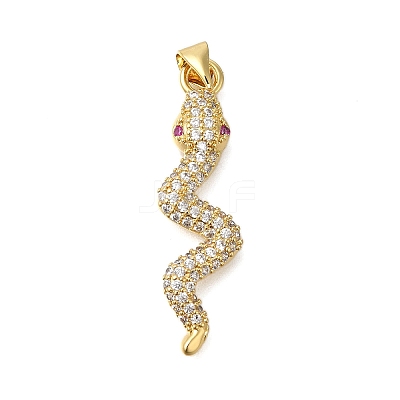Rack Plating Brass Micro Pave Cubic Zirconia Pendants ZIRC-F142-37G-1