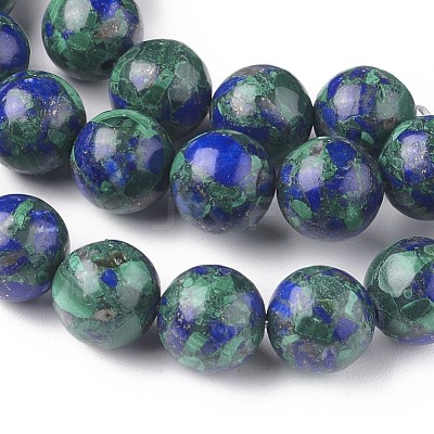 Assembled Synthetic Lapis lazuli and Malachite Beads Strands G-L528-03B-1