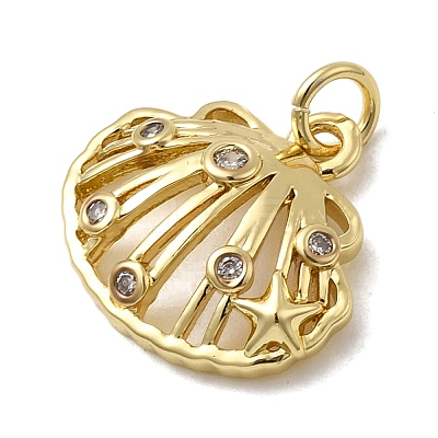 Brass Micro Pave Cubic Zirconia Pendants KK-H092-02B-G-1