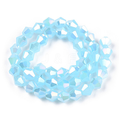 Imitation Jade Electroplate Glass Beads Strands EGLA-A039-J6mm-B03-1