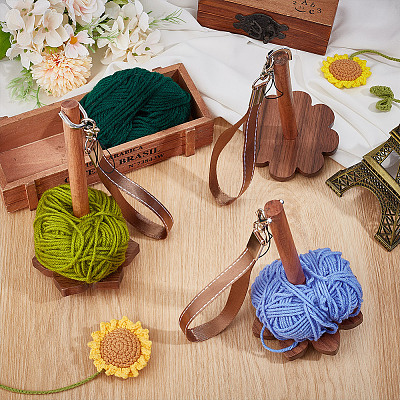 DIY Wooden Yarn Holder Kits TOOL-OC0002-04-1
