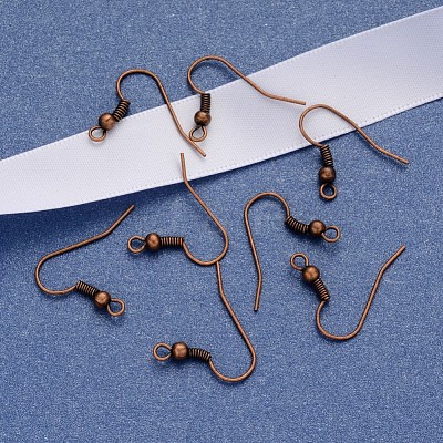 Earring Jewelry Findings Red Copper Iron Earring Hooks X-E135-NFR-1