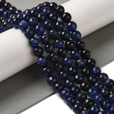 Dyed & Heated Natural Dragon Veins Agate Beads Strands G-P539-A01-11-1