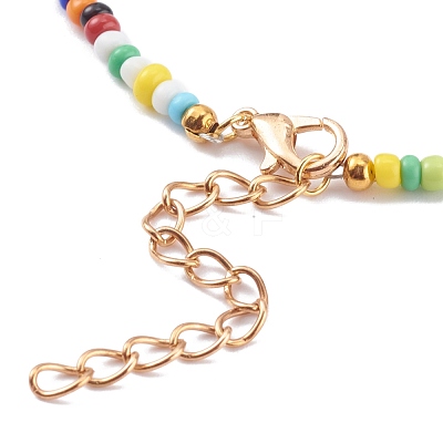 Mixed Styles Round Glass Seed Beaded Necklaces NJEW-JN03362-1