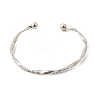 304 Stainless Steel Cuff Bangles for Women BJEW-D407-01P-1