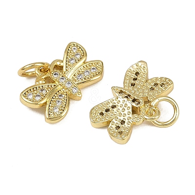 Brass Micro Pave Cubic Zirconia Pendants KK-I358-016G-1