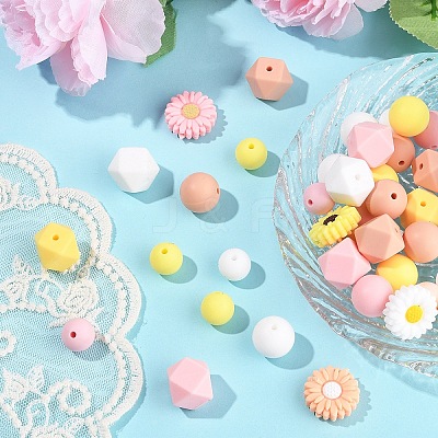 40Pcs Silicone Beads SIL-YW0001-66-1