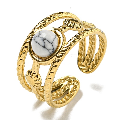 Ion Plating(IP) 304 Stainless Steel Open Cuff Rings RJEW-C079-14G-01-1