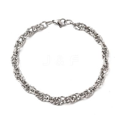 201 Stainless Steel Link Chain Bracelets for Men STAS-T077-12P-1