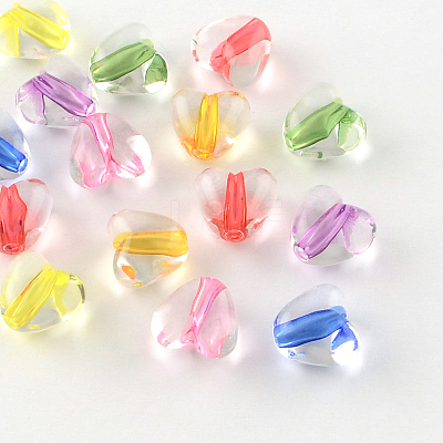 Heart Transparent Acrylic Beads TACR-S120-01-1