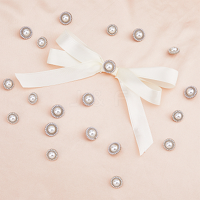 20Pcs 2 Style ABS Plastic Imitation Pearl Shank Buttons BUTT-DC0001-06P-1