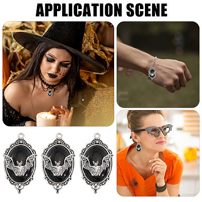 12Pcs Vampire Bat Shaped Alloy Enamel Pendants ENAM-CA0001-87B-1
