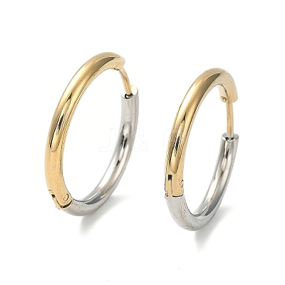 Ion Plating(IP) Two Tone 304 Stainless Steel Huggie Hoop Earrings EJEW-A106-02E-1