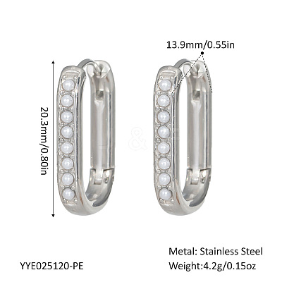 Elegant Stainless Steel Oval Hoop Earrings LS-UE0817-8-1