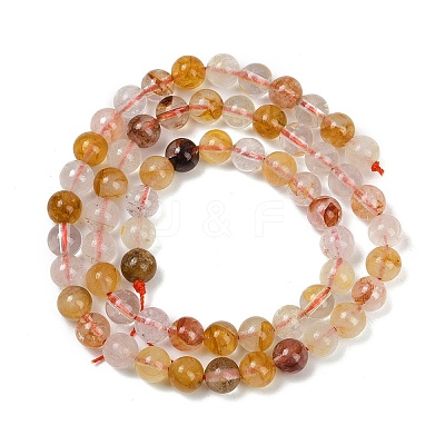 Natural Ferruginous Quartz Beads Strands G-U026-A08-6mm-1