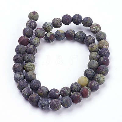 Natural Bloodstone Beads Strands G-F520-59-6mm-1