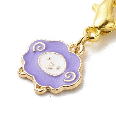 Alloy Enamel Sheep Pendant Decorations X-HJEW-JM00706-1