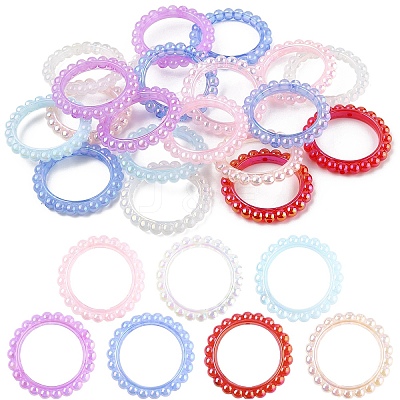 20Pcs UV Plating Opaque Acrylic Bead Frame PACR-YW0001-37-1