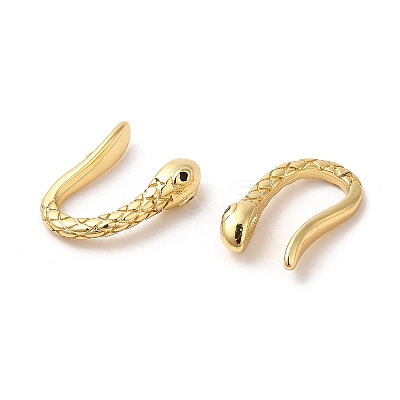Rack Plating Brass Snake Cuff Earrings with Rhinestone EJEW-D061-33G-1