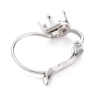 Tarnish Resistant 304 Stainless Steel Leverback Earring Settings STAS-B003-07P-1