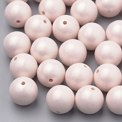 Spray Painted Style Acrylic Beads MACR-T010-8mm-06-1