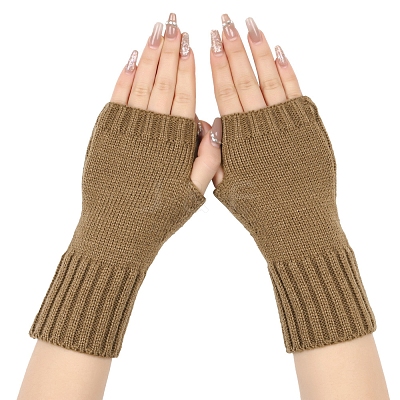 Acrylic Fiber Knitted Mittens Fingerless Gloves PW-WG36FCF-06-1