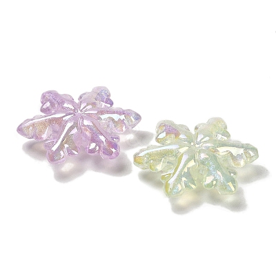 Christmas Snowflake UV Plating Luminous Rainbow Iridescent Acrylic Beads LACR-R001-07A-1