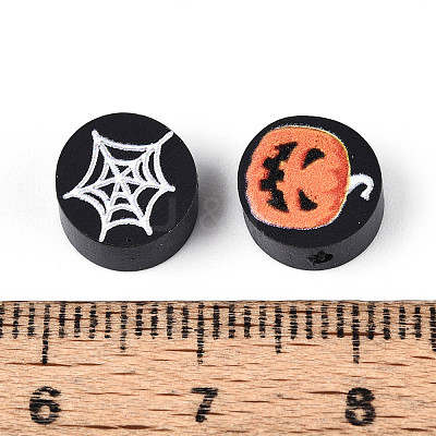 Printed Handmade Polymer Clay Beads CLAY-T022-12C-1