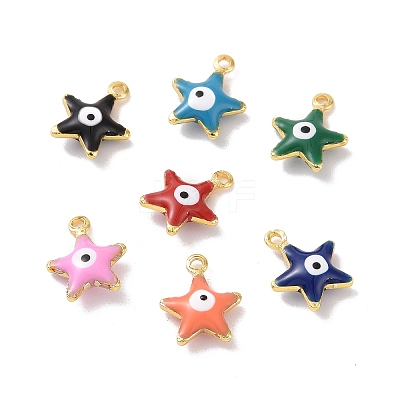 Brass Enamel Pendants KK-J302-14G-1