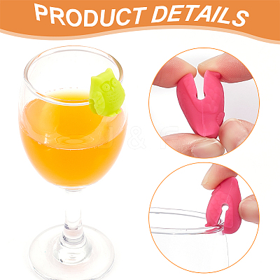 2 Sets 12Pcs Silicone Wine Glass Charms AJEW-NB0005-69-1