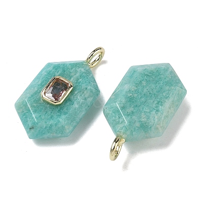 Natural Amazonite Faceted Pendants G-F819-01G-05-1
