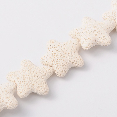 Star Synthetic Lava Rock Beads Strands G-N0099-11-1