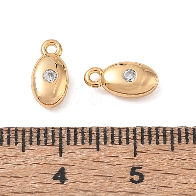 SHEGRACE Brass Micro Pave Clear Cubic Zirconia Charms XGRQ7H210-958G-1